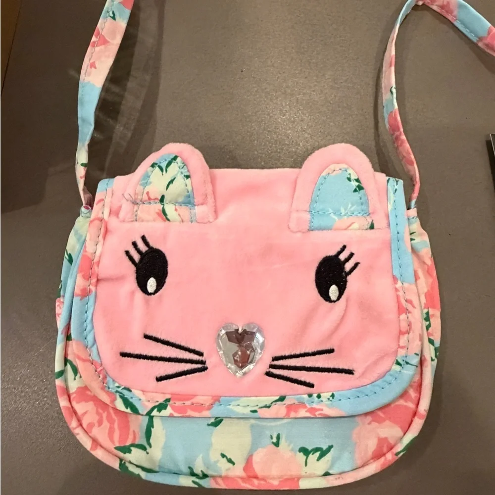 Laura Ashley Pink Floral Cat Kids Bag NWT